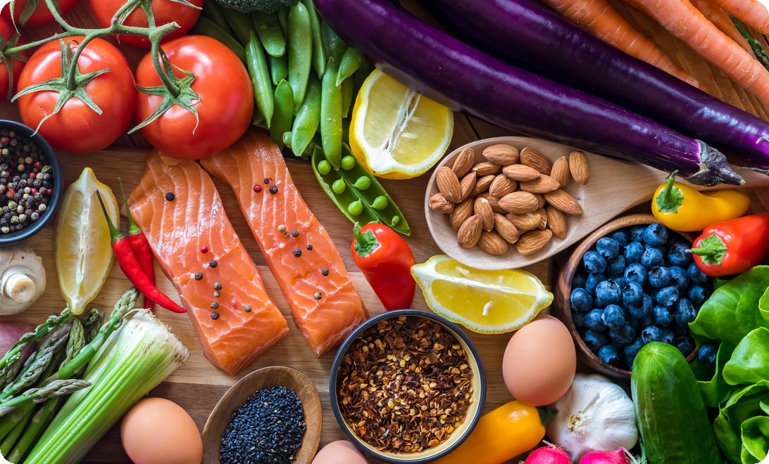 Seleção de alimentos saudáveis